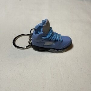 AIR JORDAN 5‎ RETRO-(UNC UNIVERSITY BLUE) 3D SNEAKER KEYCHAIN Free Shipping
